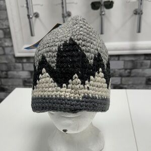 Gray and Black Crochet Beanie